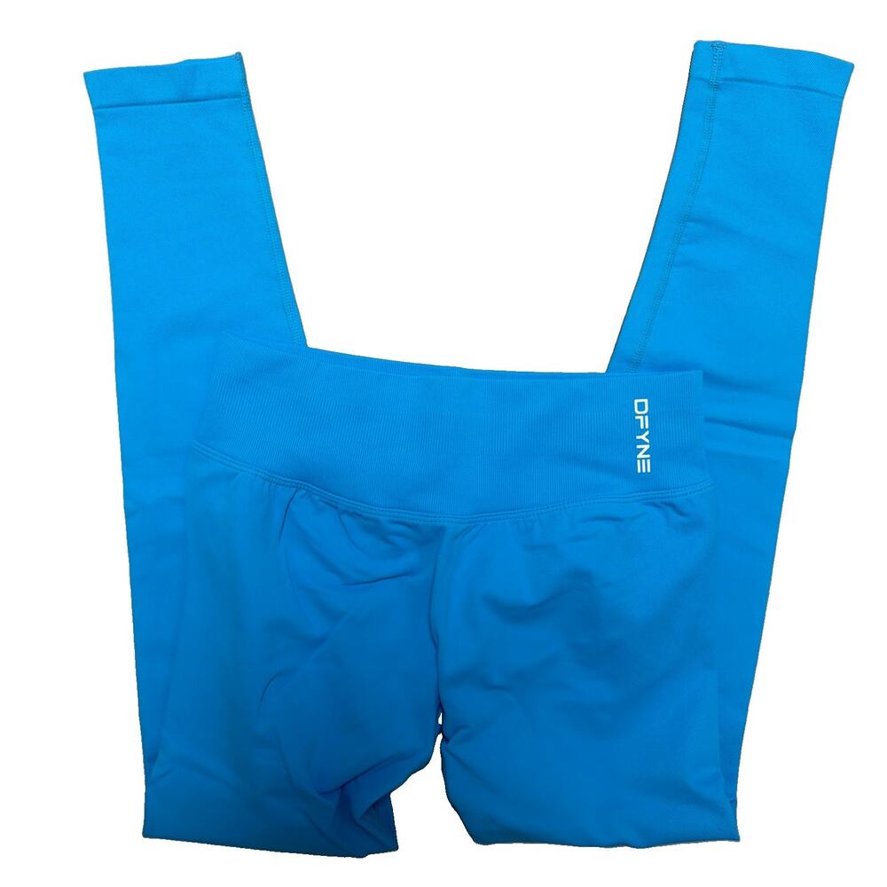 NWOT DFYNE Womens Impact High Stretch Leggings Med Blue Scrunch Butt (AR30)
